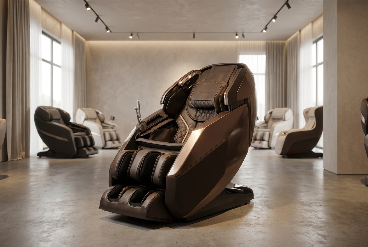 Inside the Luxury Massage Chairs showroom in San Jose