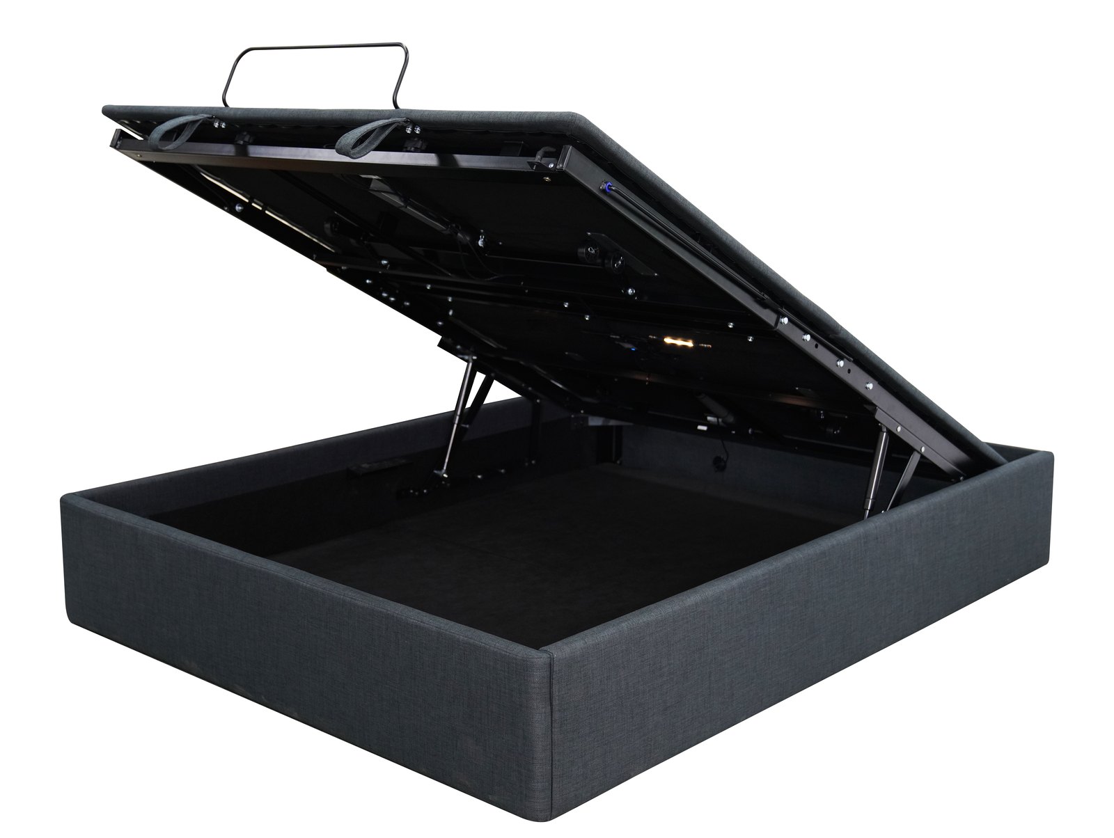 Magniflex Storage base with the deck lifted to show the storage space