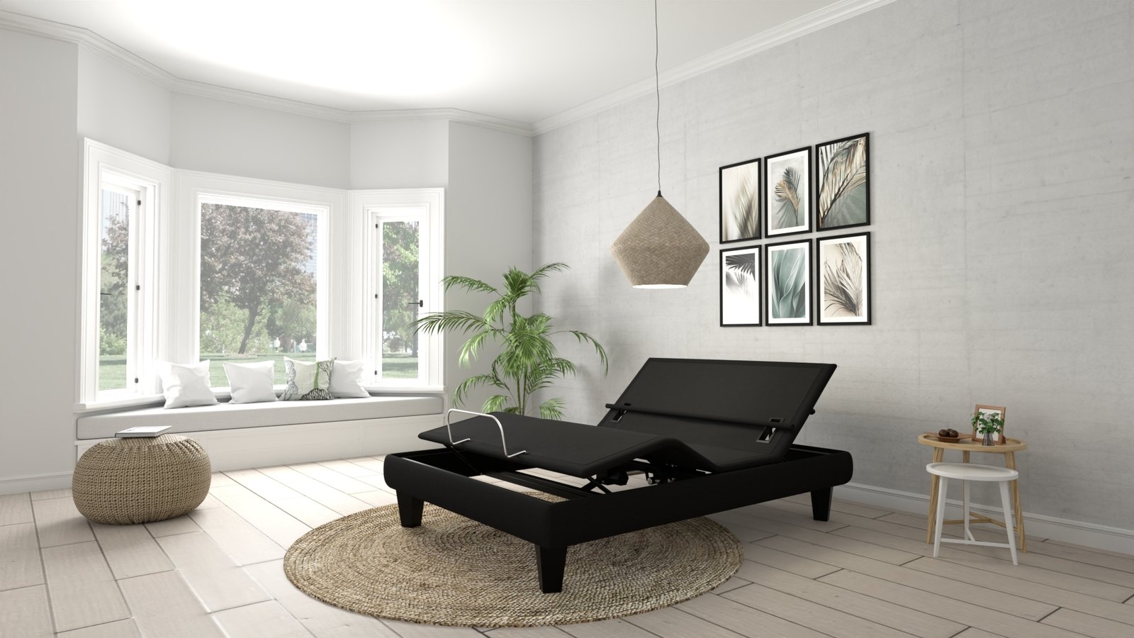 Magniflex Venezia adjustable base in a bright bedroom